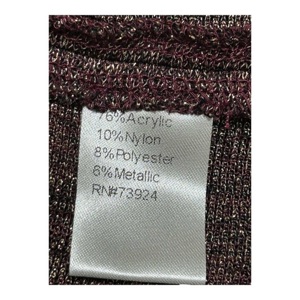 VTG Y2K Misook Gold Black Shimmer Knit Jacket Ruched Elastic Collar 1X EUC - Picture 11 of 11